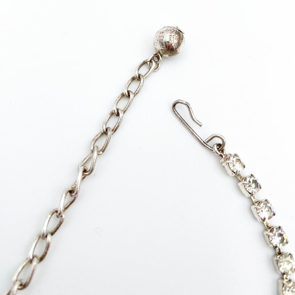 VINTAGE (Y2K) | Crystal & Rhinestone Teardrop Necklace + Earrings Set - Picture 10 of 15